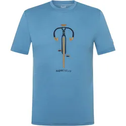 Super Natural, Herren, Sportshirt, Vintage Bike Tee, Blau, Braun