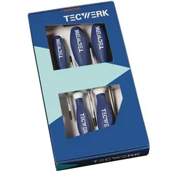 Tecwerk, Schraubenzieher, Schraubendrehersatz 7-teilig Schlitz / PH / PZD 3-Komponentengriff Rundklinge (Schlitz)