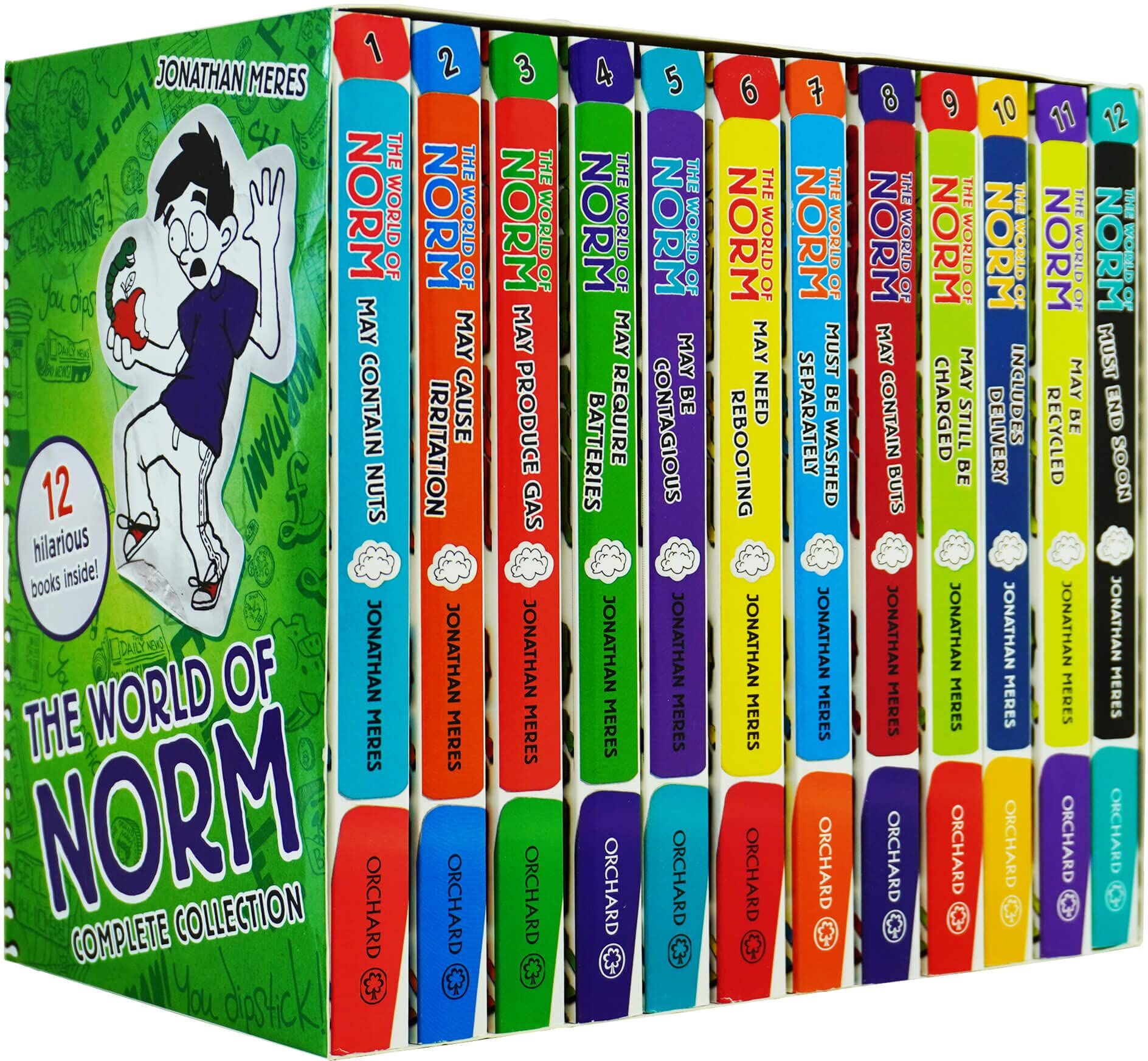 Orchard Books The World of Norm 12 Books Collection Set by Jonathan Meres - Paperback - Ages 6-11 - Funny School Comedy Series for Reluctant Readers