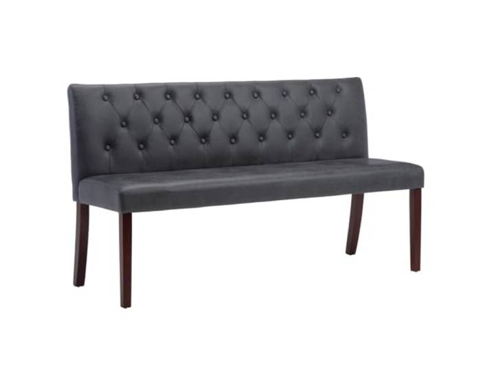 Sitzbank 148,5 x 52 x 84,5 cm Wildleder grau 02_0010959