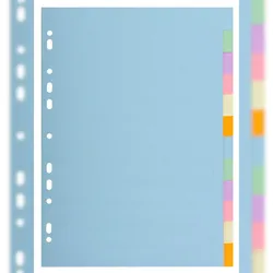 Exacompta 1612E 25x Register aus Recycling-Karton 170g/qm, 12 Positionen, für Format DIN A4 - Forever - Farben sortiert