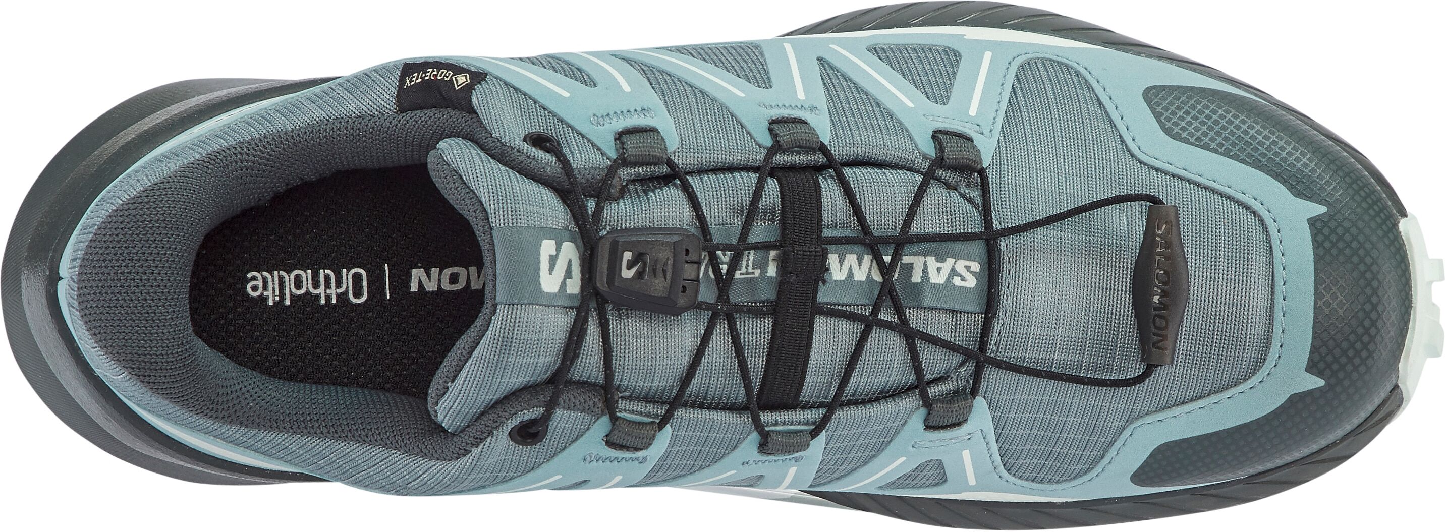 Trailrunningschuh SALOMON "SPEEDCROSS PEAK GORE-TEX W", Damen, Gr. 42, Textil, transparent (trooper, tourmaline, clearly aqua), Synthetik, Textil, Schuhe Trailrunningschuh, für mehr Grip - wasserdicht trooper, tourmaline, clearly aqua 42, Textil