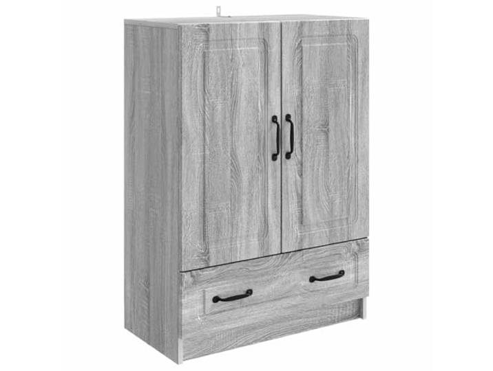 TEKGHUT Sideboard Graues Sonoma 66 x 34,5 x 92 cm Holzwerkstoff Metallgriffe, Schubladen, Regalbretter, 90°-Pendeltür mit Scharnier, rechteckiges Design, moderne Wohnzimmer, Esszimmer