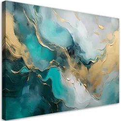 WANDBILD marmor abstrakt glamour gold türkis