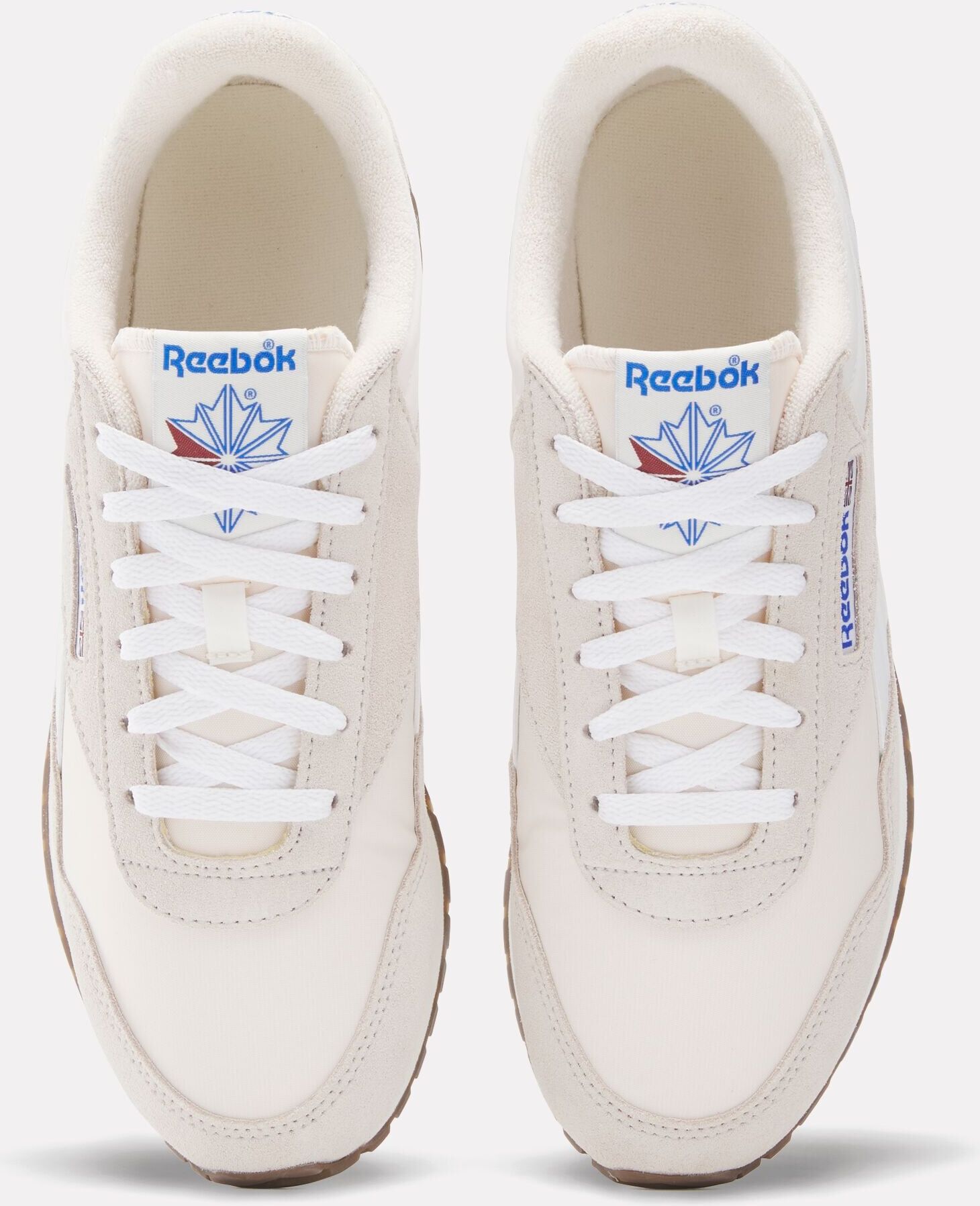 Sneaker REEBOK CLASSIC "CLASSIC AZ", Gr. 40, beige (weiß, luxe grau, chalk), Leder, Synthetik, Textil, Schuhe Sneaker weiß, luxe grau, chalk 40