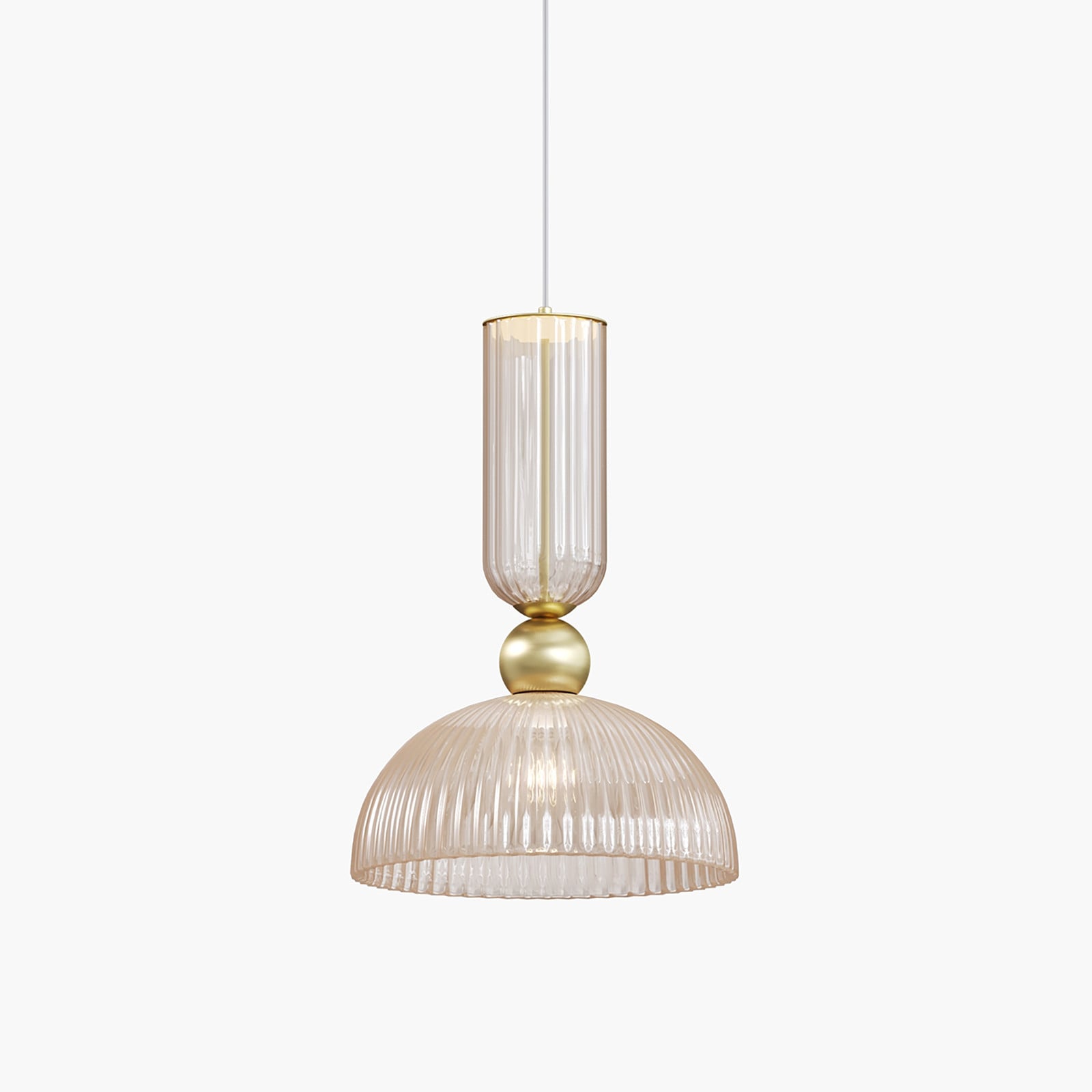 Maytoni Antic LED-hanglamp goud/beige met gekleurd glas, B: 30 cm, H: 346 cm