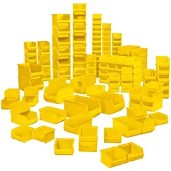 BRB 100 Sichtboxen Profi (55 LB6, 35 LB5, 10 LB4), Industriequalität, gelb
