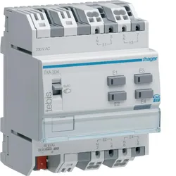 Hager KNX Binäreingang 4-fach, Schnittstelle 230V AC an KNX Bus, Reiheneinbau, 4