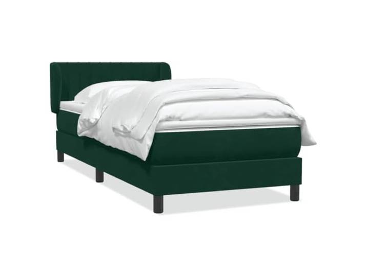 hliofuir Boxspringbett mit Matratze & Topper Dunkelgrün 80x220cm Samt Luxuriöses Komplettbett für das Schlafzimmer mit höhenverstellbarem Kopfteil und atmungsaktivem Schaumstoff-Topper.