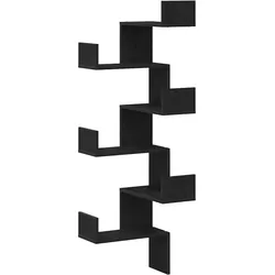 vidaXL Wand-Eckregal Schwarze Eiche 45 x 45 x 147 cm Holzwerkstoff