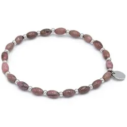 MONESSA Armband Edelsteine flexibel Logo-Plättchen