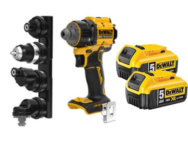 Perceuse visseuse à têtes multiples XR 18V - 2 batteries 5Ah - Li-Ion Brushless - DEWALT - DCD803P2T-QW
