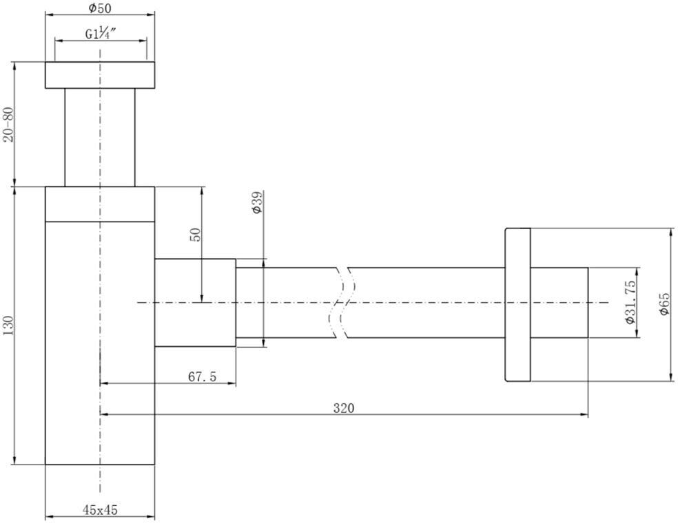 Kronenbach Design-Siphon eckig