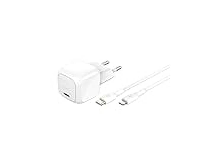 Belkin Chargeur Secteur Compact BoostCharge 30 W (USB-C Power Delivery, Recharge Rapide pour Apple iPhone, iPad, AirPods, tablettes, etc., câble USB-C vers Lightning Inclus, Blanc)