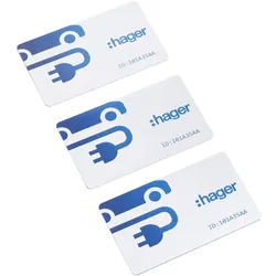 Hager, Elektroauto Ladezubehör, Ładowarka Zestaw 3 kart RFID Witty EVCS XVA410