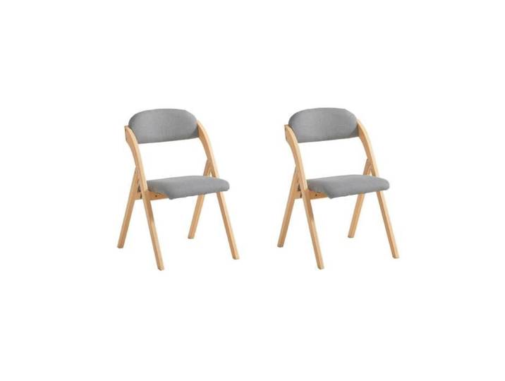 SoBuy FST92-Nx2 Lot de 2 Chaises Pliantes en Bois avec Siège et Dossier Rembourré 47 x 57 x 79 cm