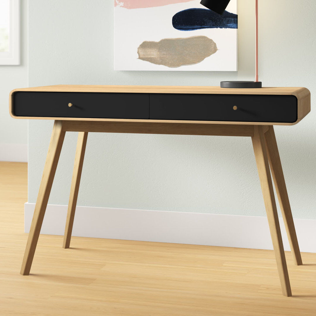 Hykkon Justine Writing Desk Oak/Black 78.5cm H X 120cm W X 50cm D
