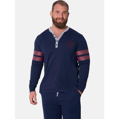 Schlafanzug JAN VANDERSTORM "Schlafanzug ANSWALD", Herren, Gr. XL, blau (dunkelblau), Obermaterial: 100% Baumwolle CO., Homewear-Sets Schlafanzug