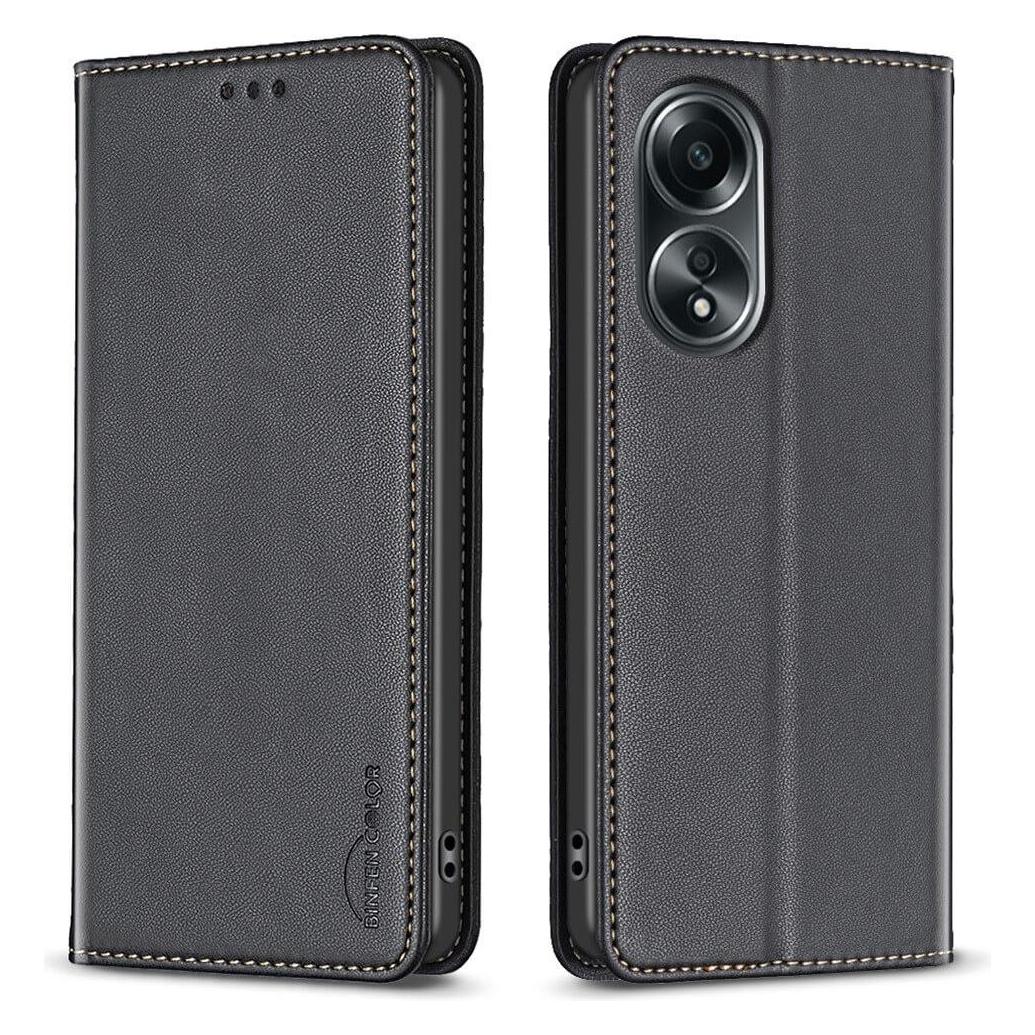 Binfen Color OPPO A58 4G - BINFEN Flip Case Hülle schwarz (Oppo A58 4G) (660156016C)
