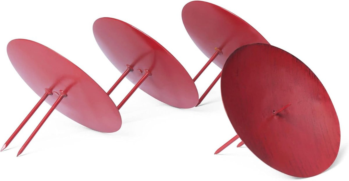 Novaliv Set van 4 metalen kaarsenplaatjes voor adventskrans, roestkleur