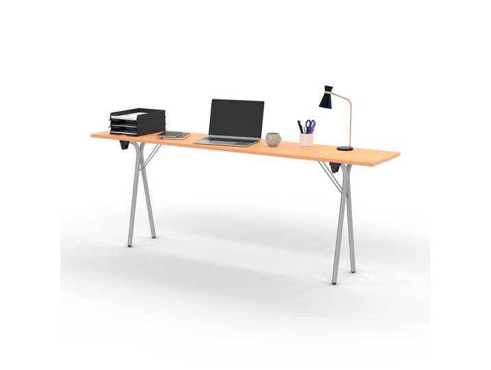 Table pliante Séminaire 3 places - Hêtre/Aluminium