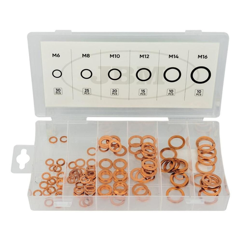Assortiment JBM de 110 rondelles cuivre