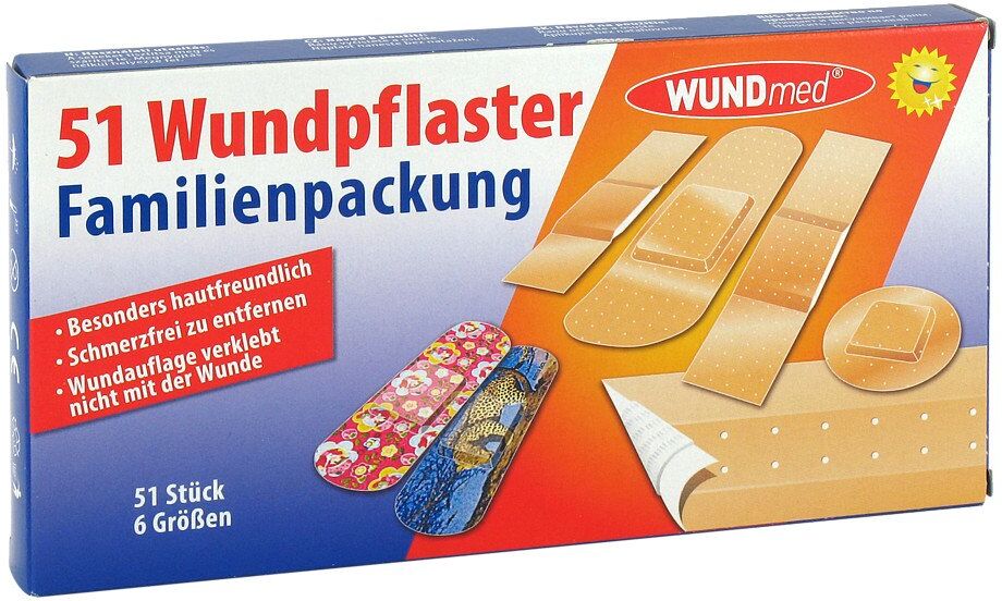 WUNDmed Wundpflaster Familienpackung 6 Grössen 51stk