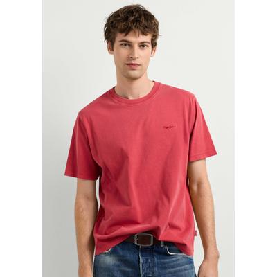 T-Shirt PEPE JEANS "einfaches T-Shirt PORTOBELLO TEE", Herren, Gr. XXL, dunkelrot, 100% Baumwolle, Shirts T-Shirt