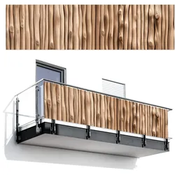 BALKON-SICHTSCHUTZ Holz - Stiel - Hellbraun Windschutz 300x85 cm