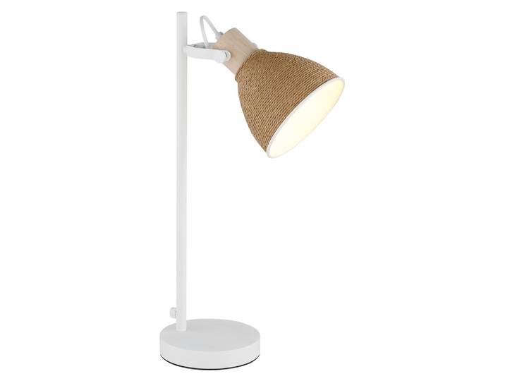 Lampe De Table En Bois Marron\, Lampe De Salon\, Spot Orientable Blanc\, H 50 Cm