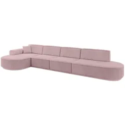 ECKSOFA Ottomane Links MARI-L3-v3 - 413x171x83 cm Rosa Cord