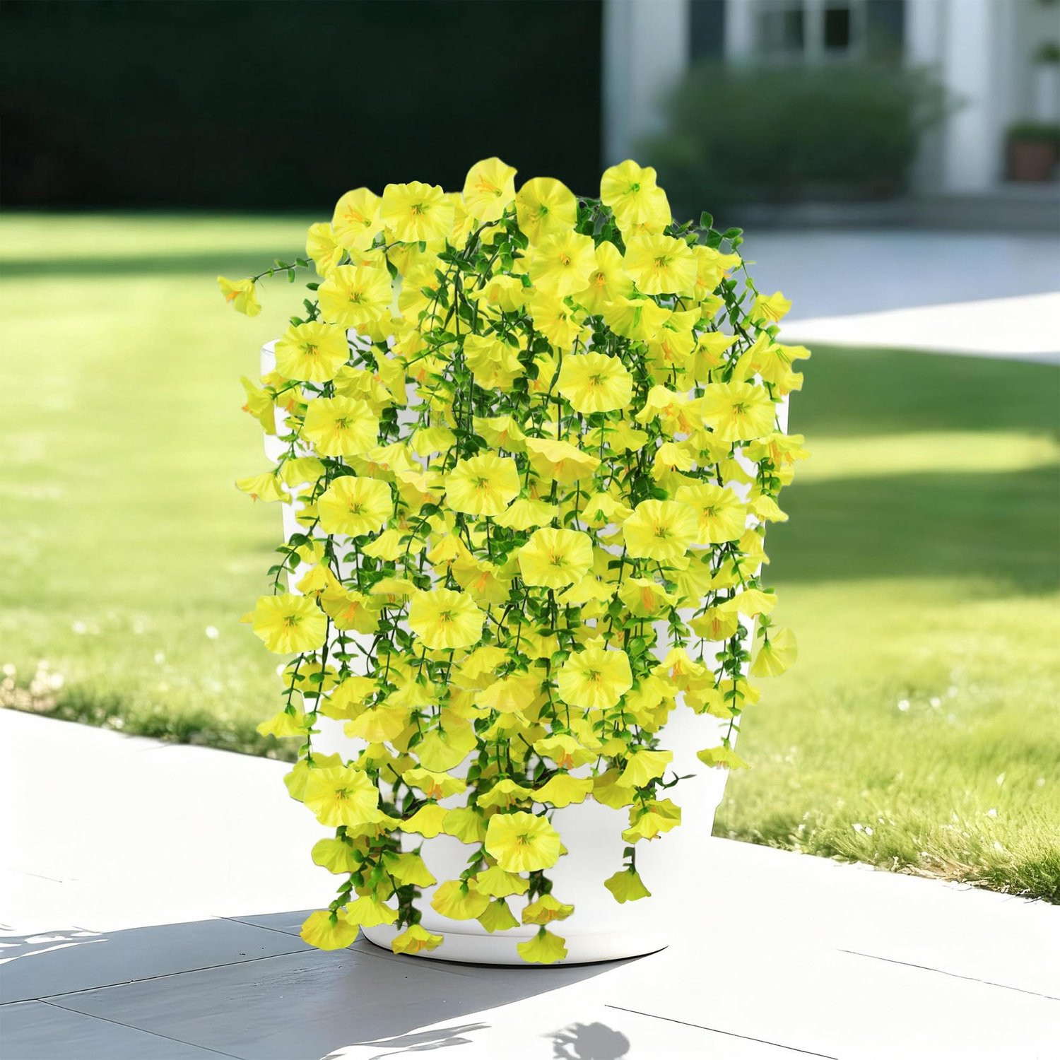 2 Bundles Kunstplanten met Gele Bloemen voor Binnen en Buiten