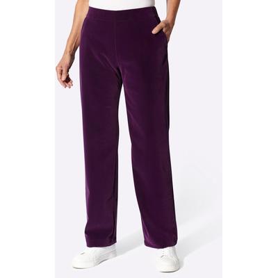 Samthose LADY, Damen, Gr. 20, Kurzgrößen, lila (traube), 80% Polyester, 20% Polyamid, unifarben, Hosen Samthose