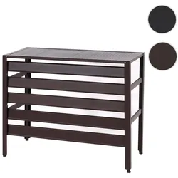 Alu Verkleidung für Klimaanlage/Wärmepumpe HWC-K59, Abdeckung Schutzgitter Pflanzenregal, Metall 73x90x38cm ~ braun