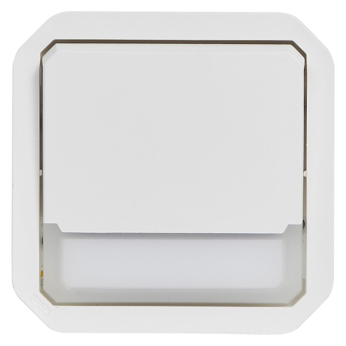 Legrand Plexo New Einsatz, beleuchteter Taster, Wechsel-Kontakt & Beschriftungsfeld NO + NC Kontakt (069634L)