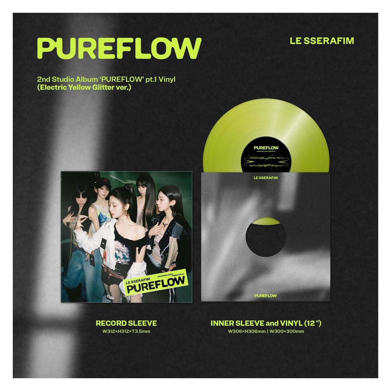 United Medical Partners 2nd Studio Album 'PUREFLOW' pt.1 (Electric Yellow Glitter ver.) (Vinyl) (Le Sserafim) (70611312)