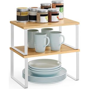Songmics Küchenregal KCS02NW, braun, 2er Set, für Arbeitsplatte, 29,7 x 15,5 x 19,5cm