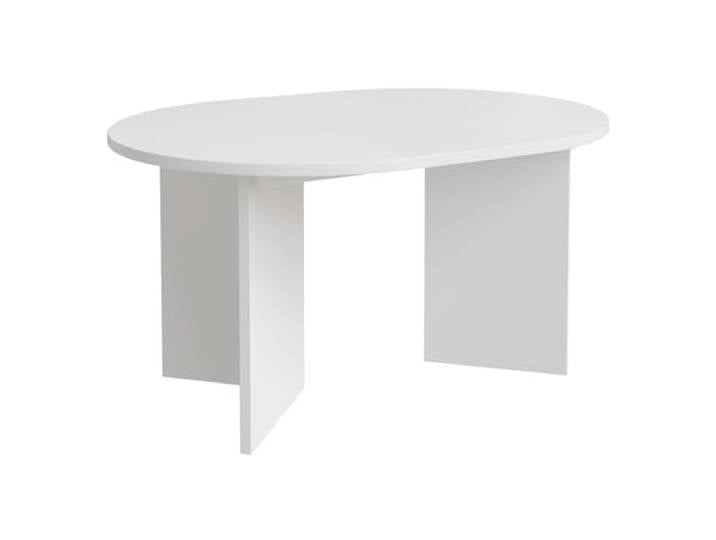 Selsey Ovaler Esstisch Ausziehbar – Runder Esstisch in Weiß, 110–190x110 cm, Laminierte Platte, ABS-Kanten, 2 Verlängerungen, Kugelführung, Selbstmontage