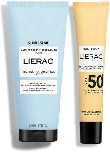 Lierac Sunissime Fluido Solare Protettivo SPF50+ Viso 40 ml + Gel Doposole Rinfrescante e Lenitivo 200 ml