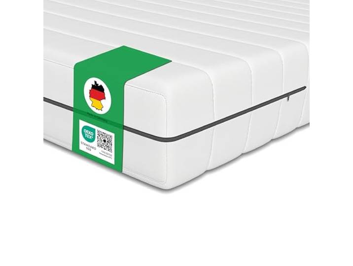 Schlaftroll Kaltschaummatratze 90x200 H2+H3 – 7Z – 18cm – Öko-Tex 7-Zonen Kaltschaum, Rollmatratze 18 cm, waschbarer Bezug 60°, ergonomisch, Öko-Tex, für Lattenrost & Boxspringbett