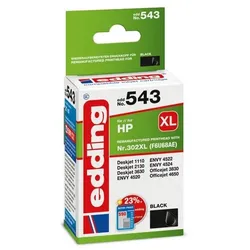 Edding Druckerpatrone 543 HP 302XL schwarz, Ersetzt: HP F6U68AE, No.302XL