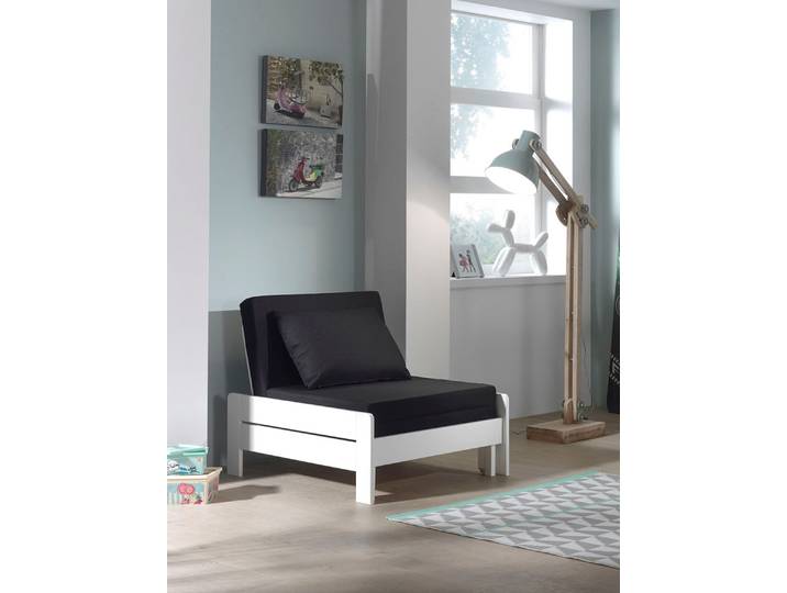 Jugendbett VIPACK Pino, Sessel mit Auszugfunktion und Auflage , weiß, B:80cm H:68cm L:98cm, Betten, Jugendbett, universell einsetzbar und ausziehbar zum Gästebett