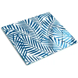 GLASPLATTE 60x52 cm Palmblätter