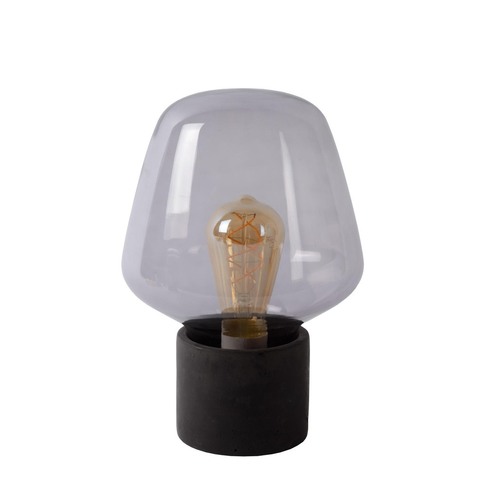 Lucide Tafellampje Becky zwart met grijs smoke glas