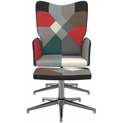 vidaXL Relaxsessel mit Hocker Patchwork Stoff
