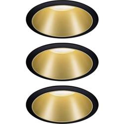 Paulmann Cole Coin 93404 Einbauleuchte 3er Set 2021 Energieeffizienzklasse: n.rel 6 W Warmweiß Schwarz, Gold