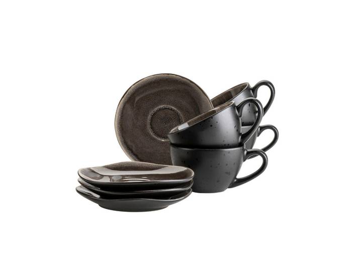 Mäser Tassenset, Braun, Schwarz, Keramik, 8-teilig, Geschirr, Tassen, Kaffeetassen-Set