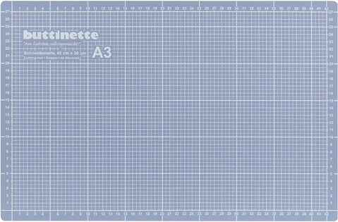 buttinette Profi-Schneidematte, 45 x 30 cm, blau/grau