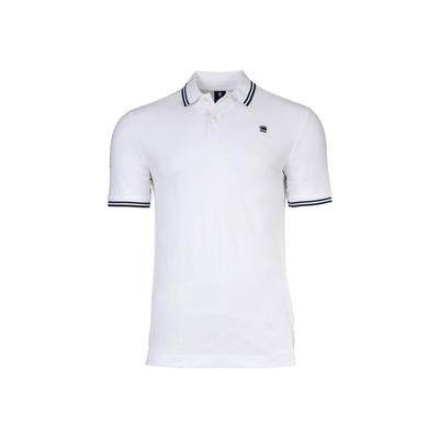 Poloshirt G-STAR "Poloshirt Dunda Slim Stripe Polo", Herren, Gr. M, weiß, Obermaterial: 95% Baumwolle CO(Bio). 5% Elasthan EL., Shirts