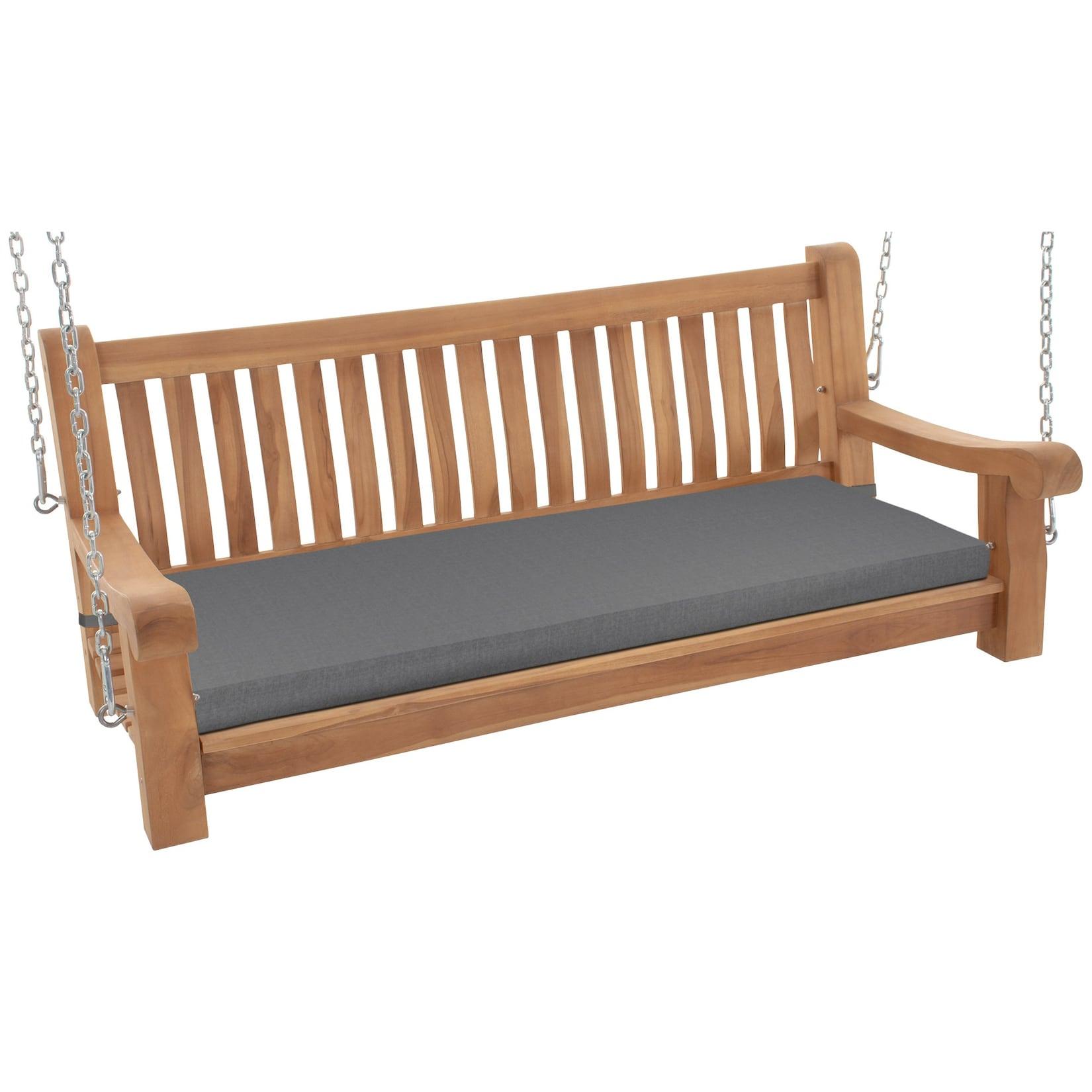 CLP Schaukelbank wetterfest Joyce mit Sitzkissen, robust massiv Teakholz, mit Armlehne und Ketten, Gartenbank für Terrasse und Balkon